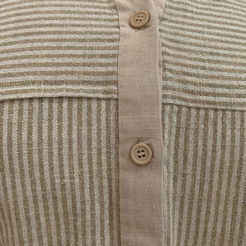 Private Label, professionally sewn, olive and tan stripe shirt - Picture 6 of 6